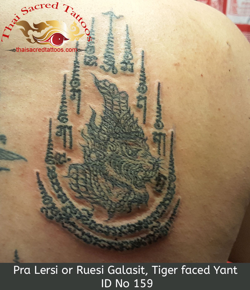 Pra Lersi or Ruesi Galasit Tiger faced Thai Tattoo Yant